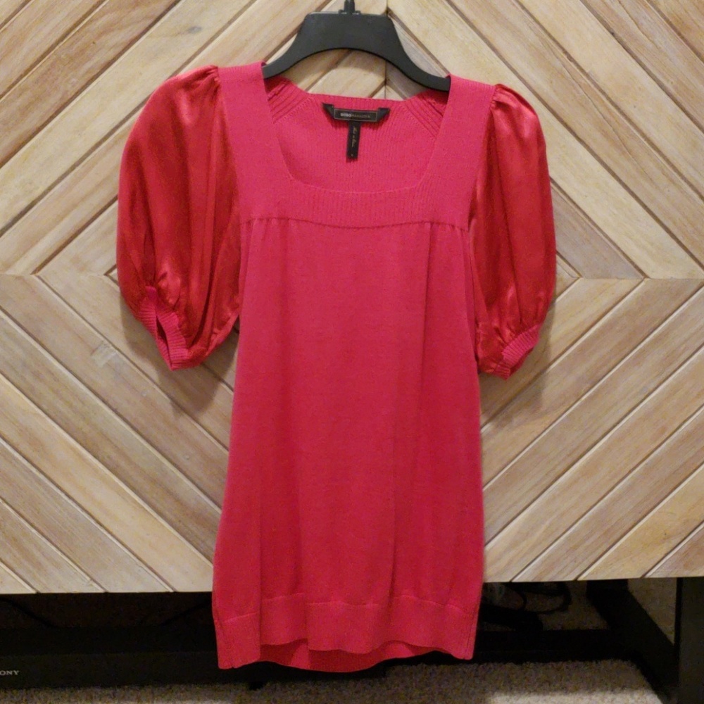 BCBGMaxazria Small Pink Blouse Puff Sleeve